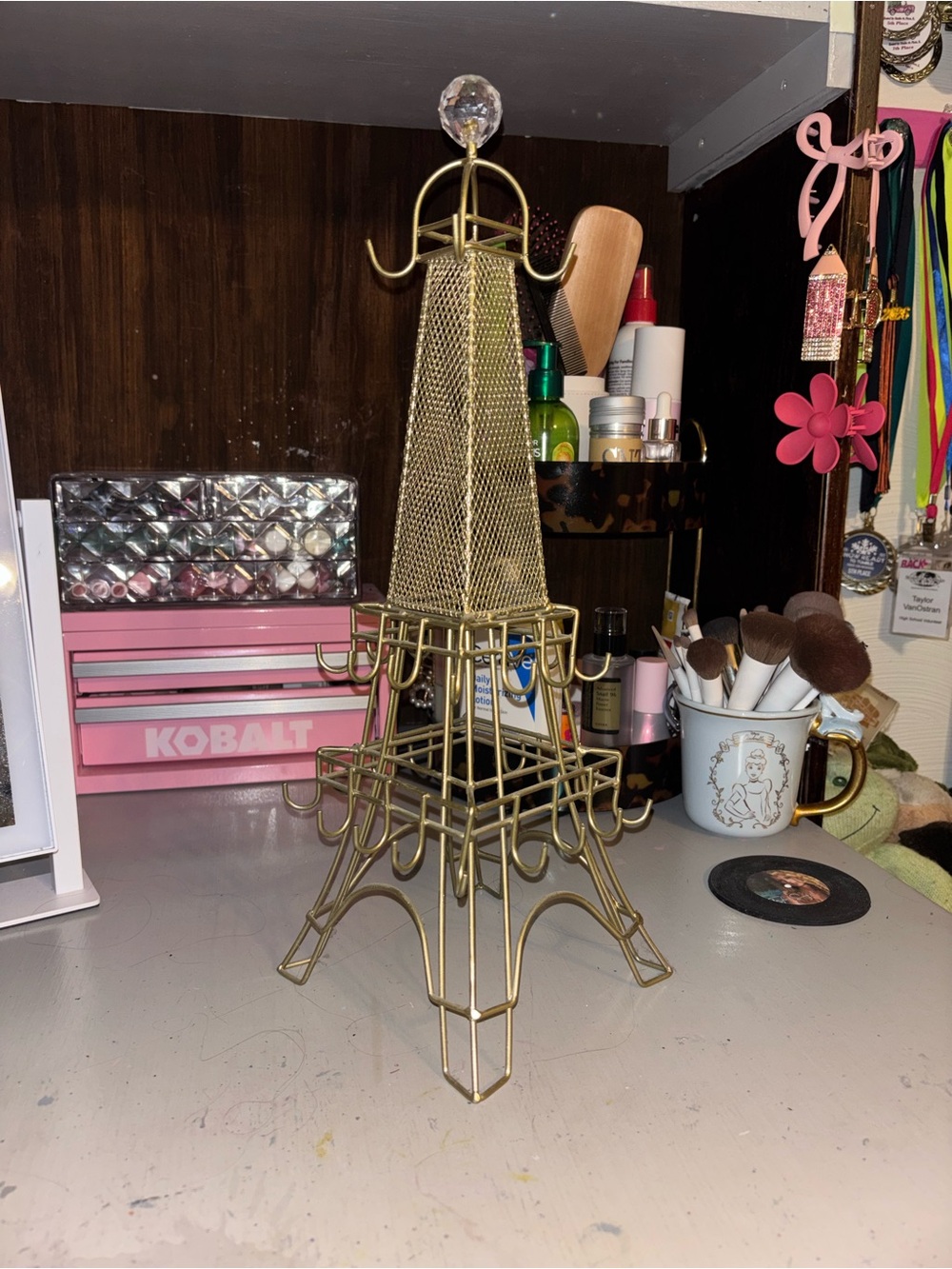 Gold Eiffel Tower Jewelry Holder